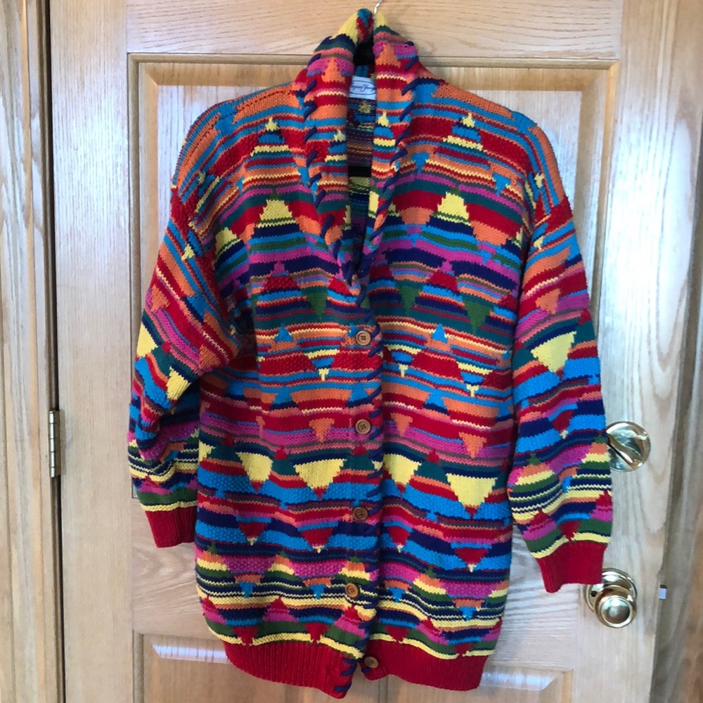 Vintage Jayson Younger cotton knit cardigan. Size medium.